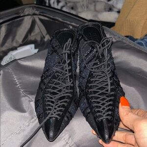 Givenchy Black Lace-Up Boots for Women